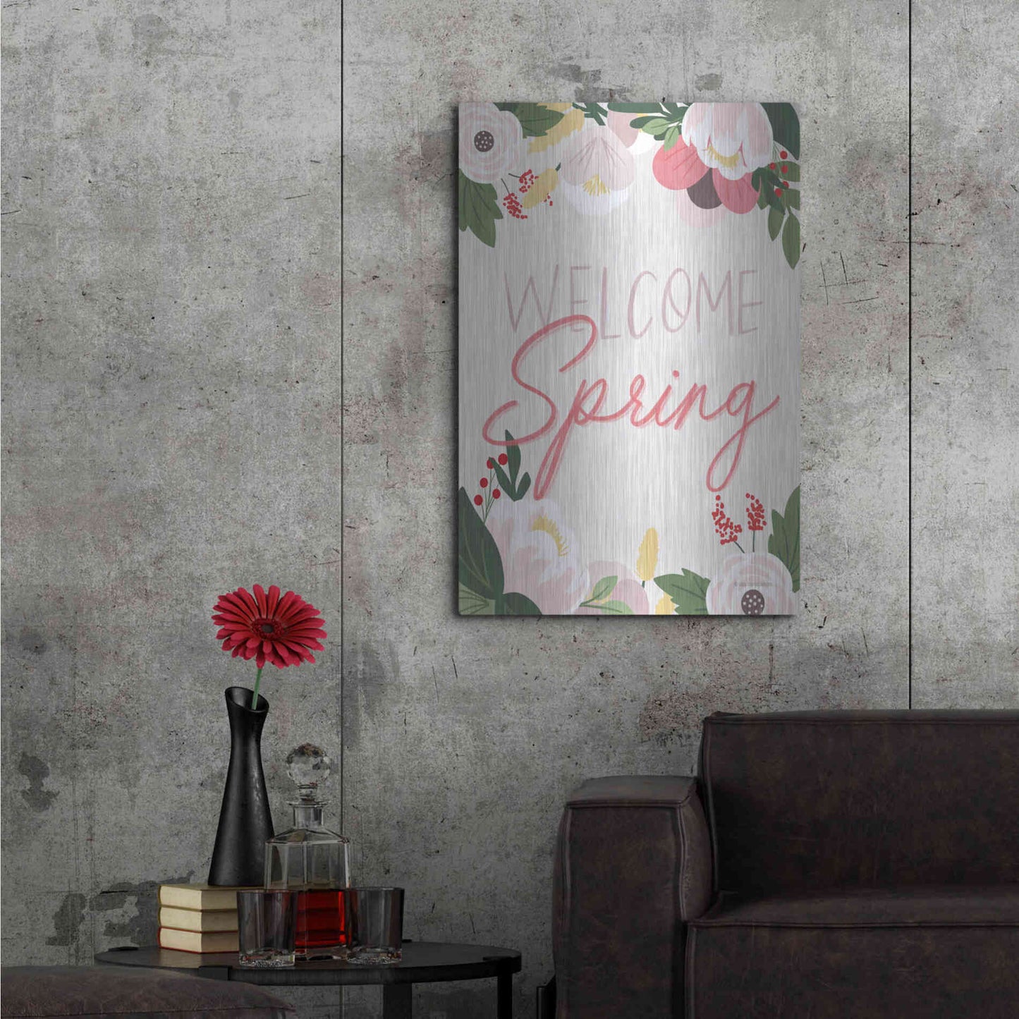 Luxe Metal Art 'Welcome Spring' by Lady Louise Designs, Metal Wall Art,24x36