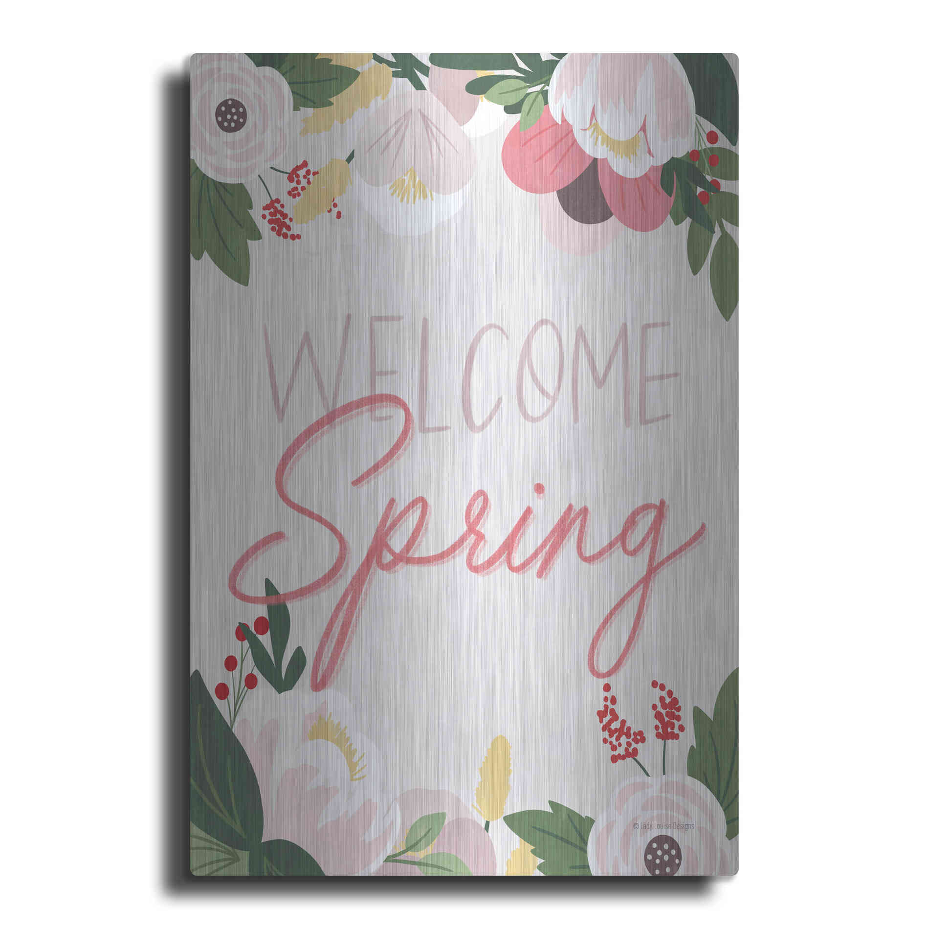 Luxe Metal Art 'Welcome Spring' by Lady Louise Designs, Metal Wall Art