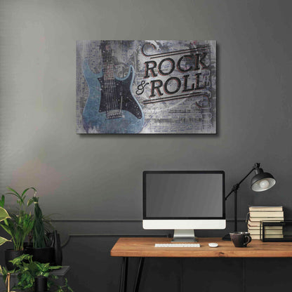 Luxe Metal Art 'Rock & Roll Guitar' by Cloverfield & Co, Metal Wall Art,36x24