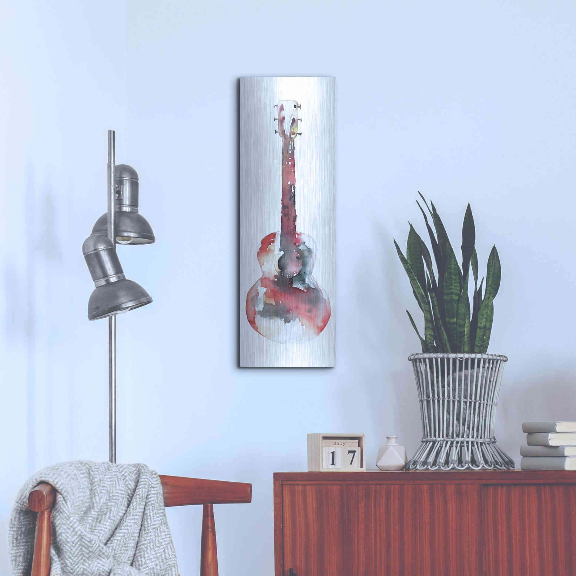 Luxe Metal Art 'Red Rocker' by Cloverfield & Co, Metal Wall Art,12x36