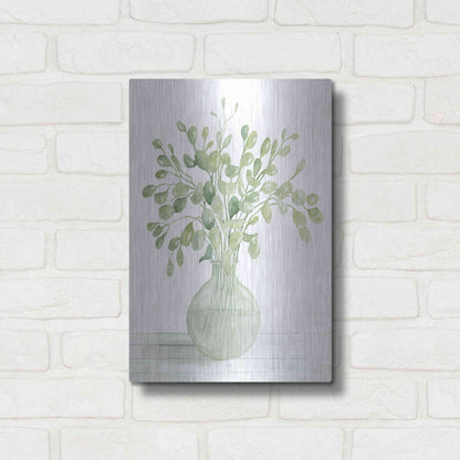 Luxe Metal Art 'Eucalyptus Beauty I' by Cindy Jacobs, Metal Wall Art,12x16