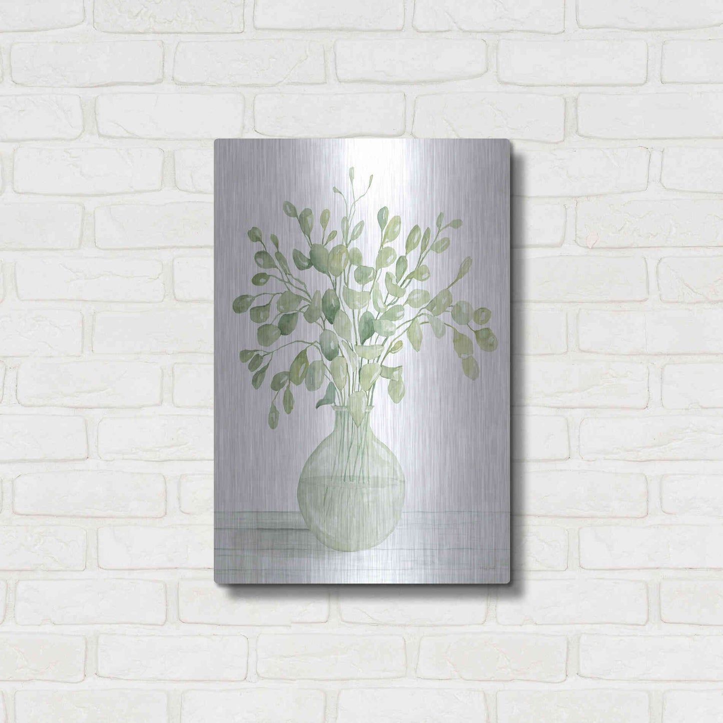 Luxe Metal Art 'Eucalyptus Beauty I' by Cindy Jacobs, Metal Wall Art,16x24