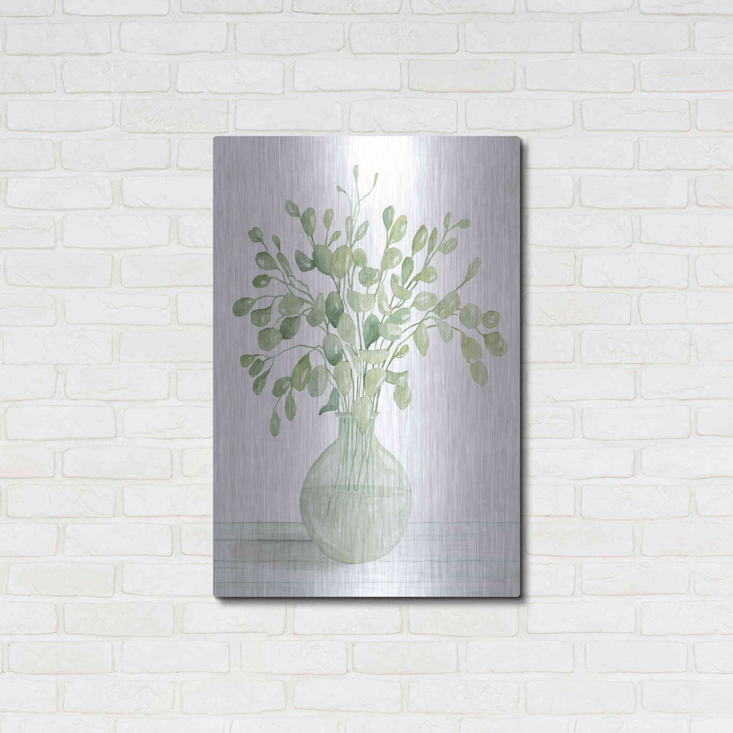 Luxe Metal Art 'Eucalyptus Beauty I' by Cindy Jacobs, Metal Wall Art,24x36