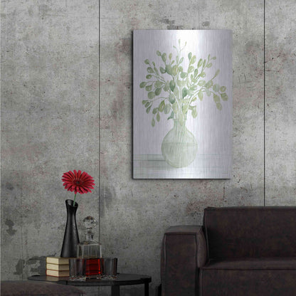 Luxe Metal Art 'Eucalyptus Beauty I' by Cindy Jacobs, Metal Wall Art,24x36