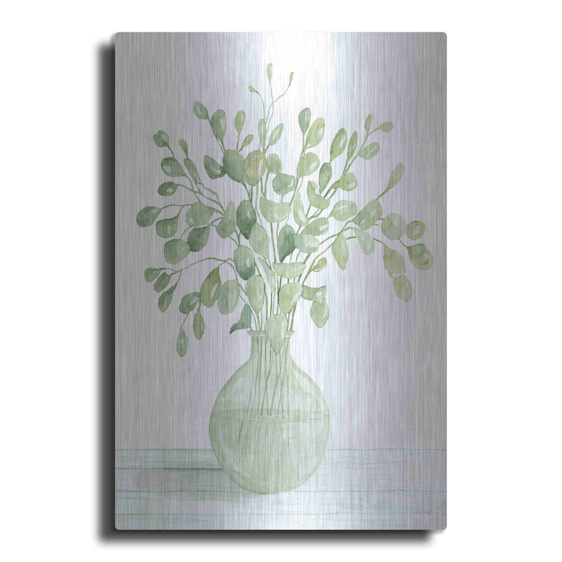 Luxe Metal Art 'Eucalyptus Beauty I' by Cindy Jacobs, Metal Wall Art