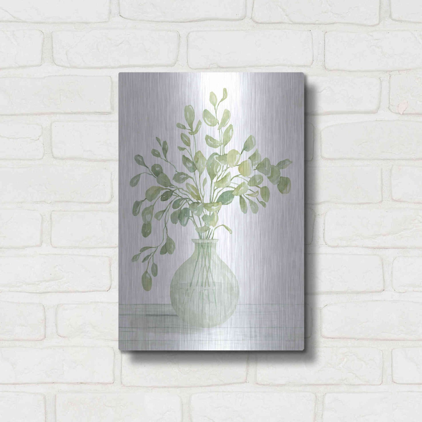 Luxe Metal Art 'Eucalyptus Beauty II' by Cindy Jacobs, Metal Wall Art,12x16