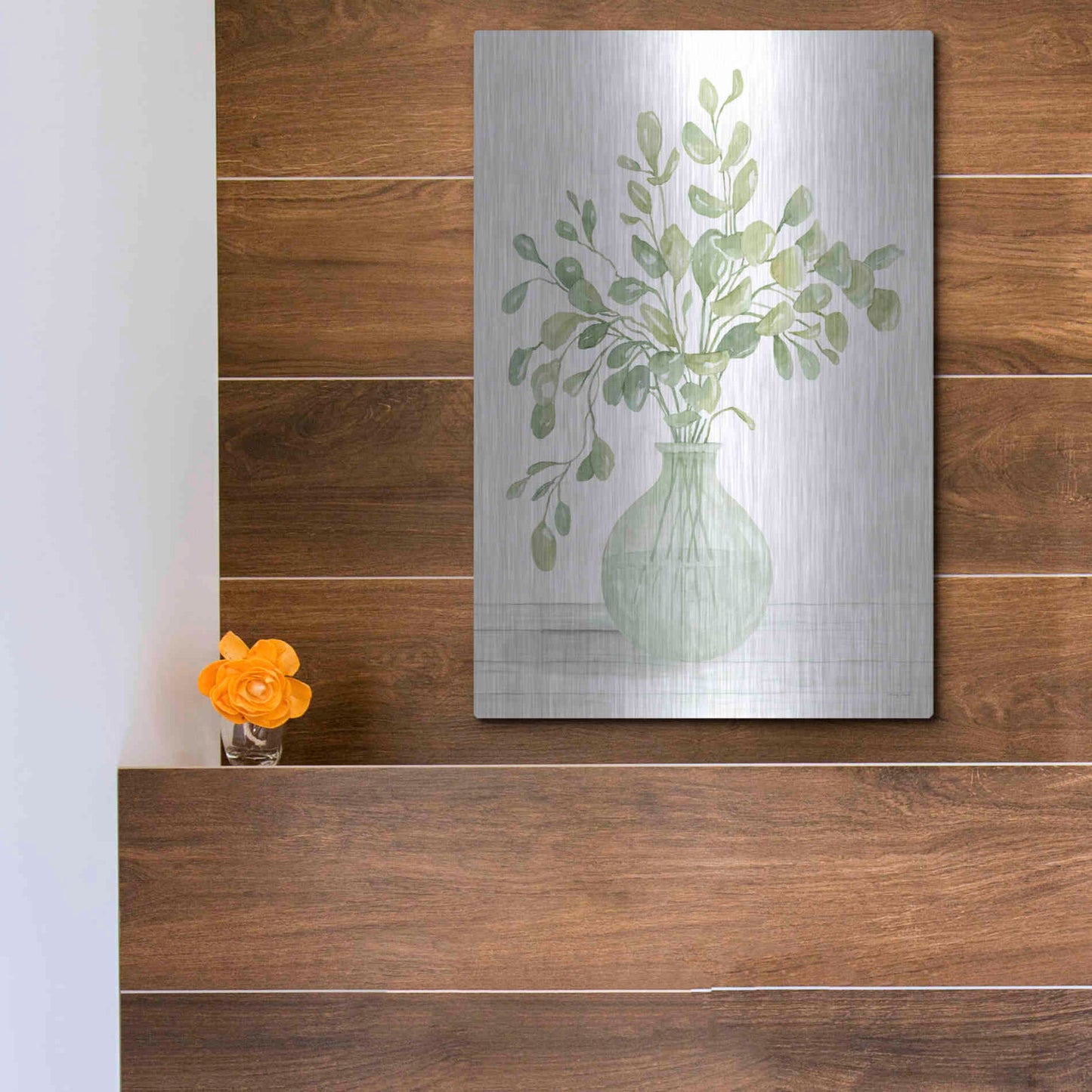 Luxe Metal Art 'Eucalyptus Beauty II' by Cindy Jacobs, Metal Wall Art,12x16