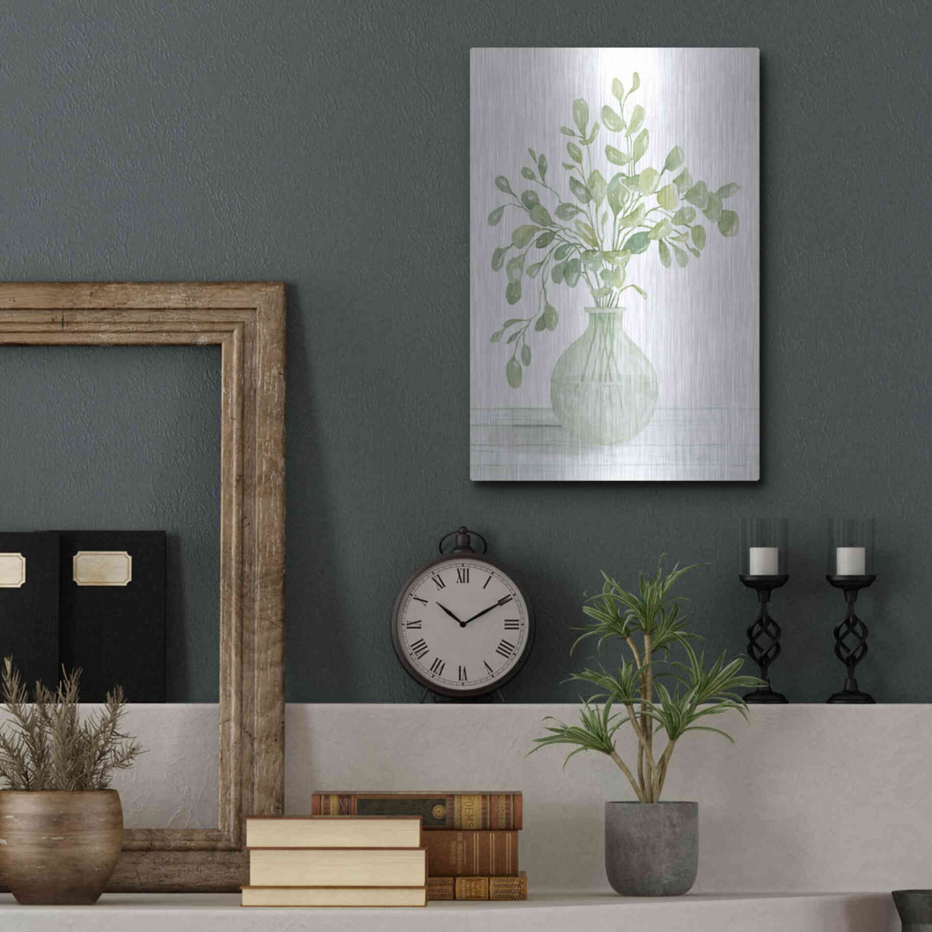 Luxe Metal Art 'Eucalyptus Beauty II' by Cindy Jacobs, Metal Wall Art,12x16
