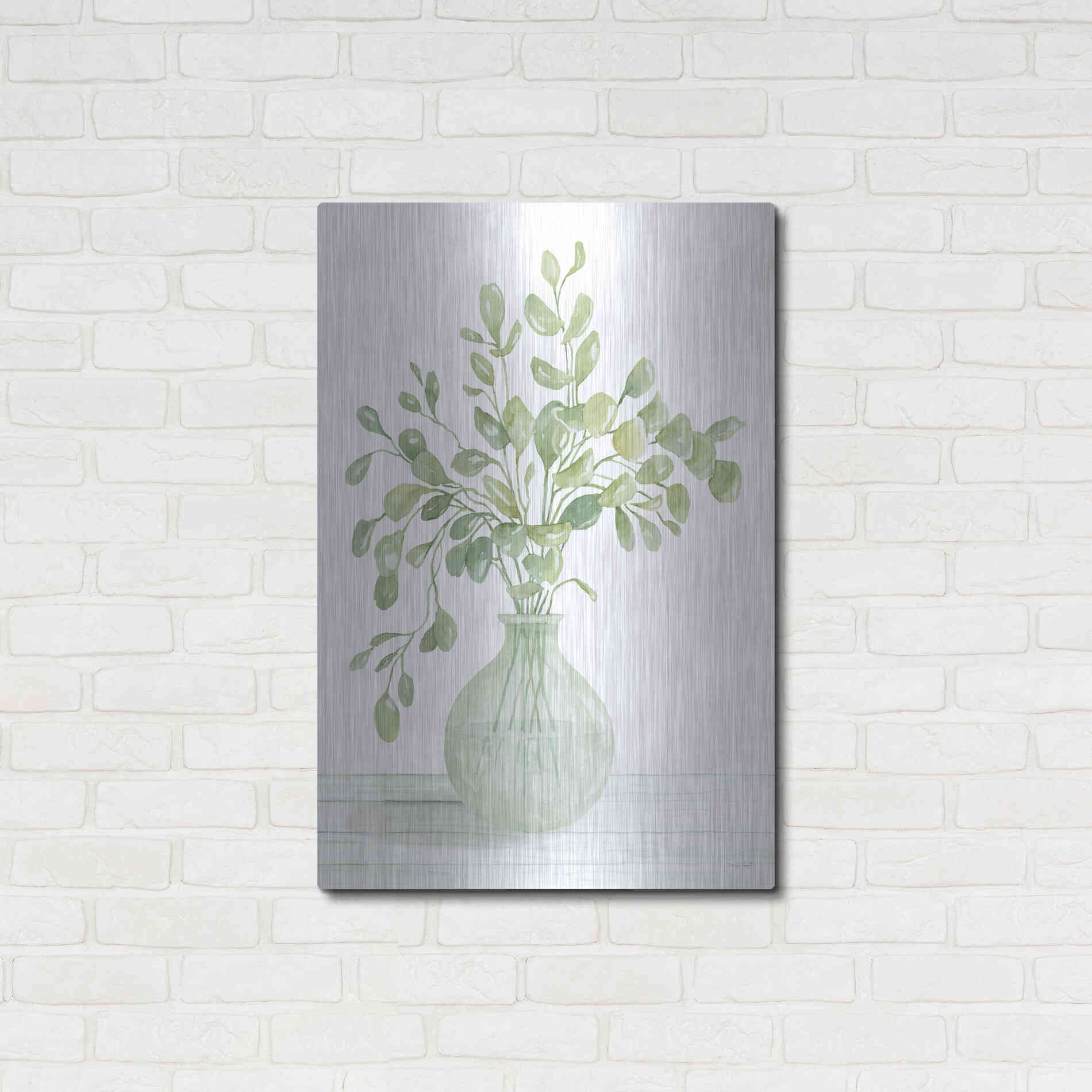 Luxe Metal Art 'Eucalyptus Beauty II' by Cindy Jacobs, Metal Wall Art,24x36