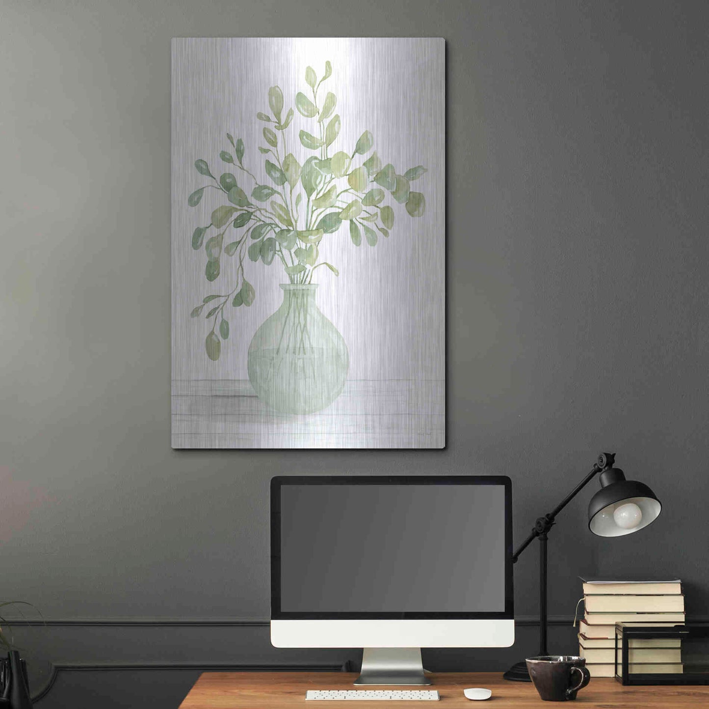 Luxe Metal Art 'Eucalyptus Beauty II' by Cindy Jacobs, Metal Wall Art,24x36