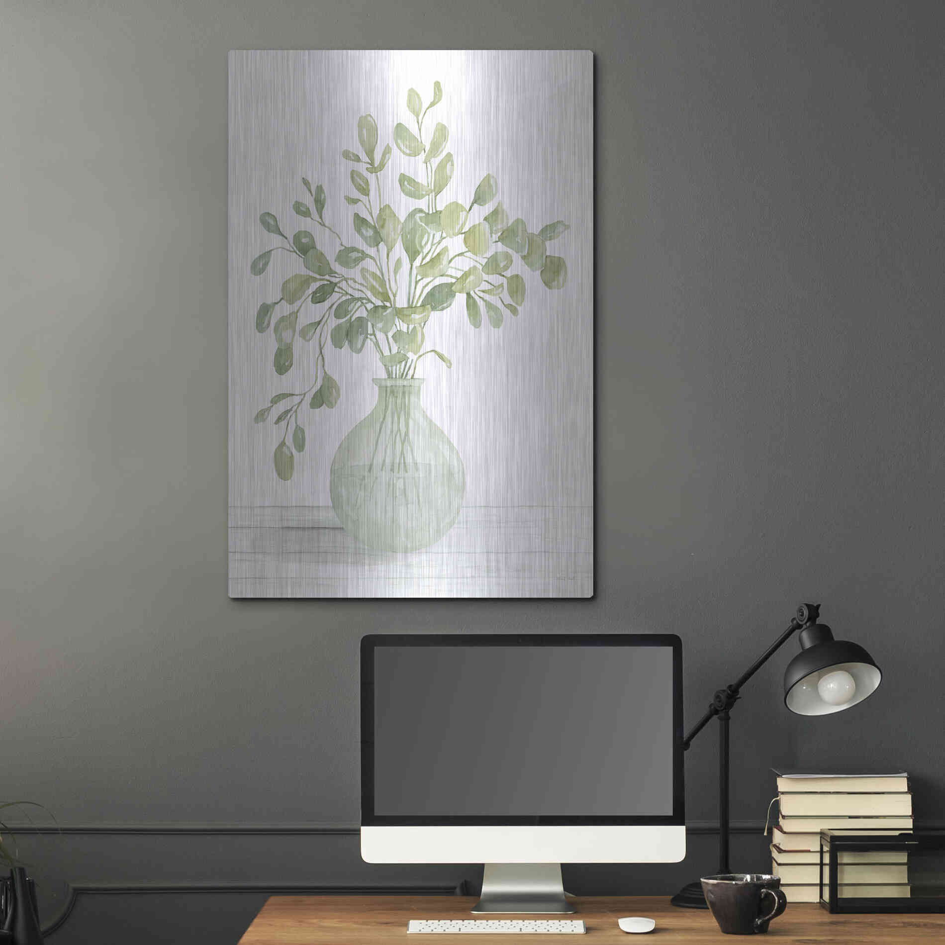 Luxe Metal Art 'Eucalyptus Beauty II' by Cindy Jacobs, Metal Wall Art,24x36