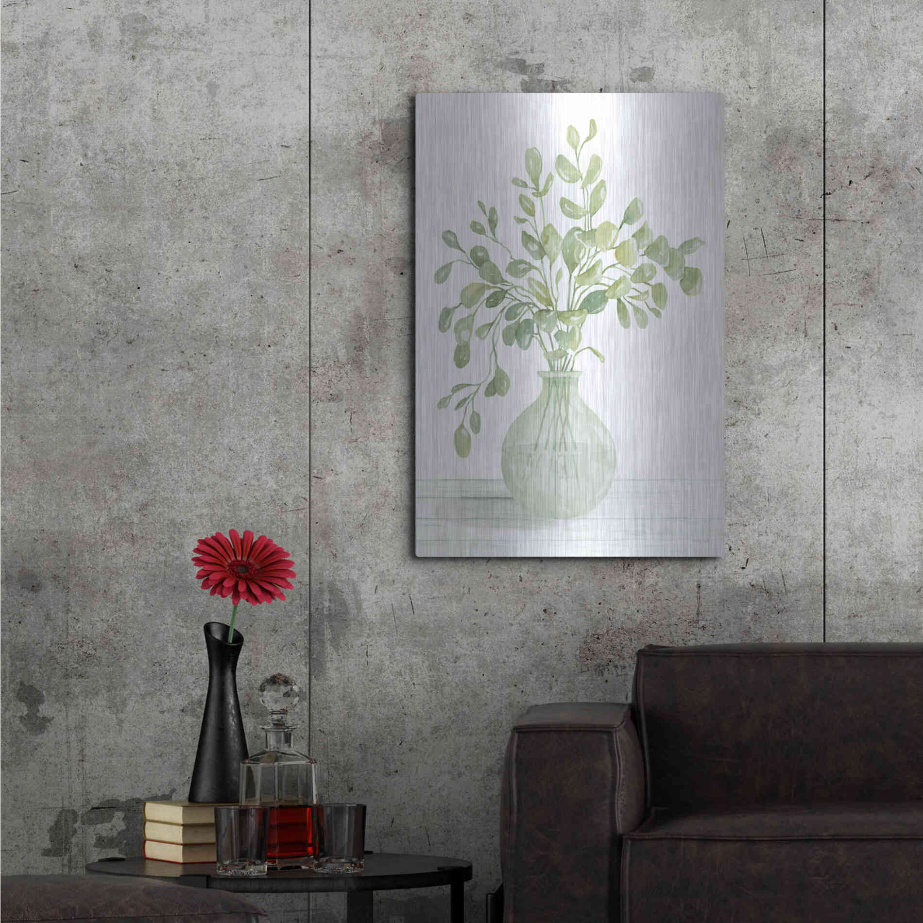 Luxe Metal Art 'Eucalyptus Beauty II' by Cindy Jacobs, Metal Wall Art,24x36