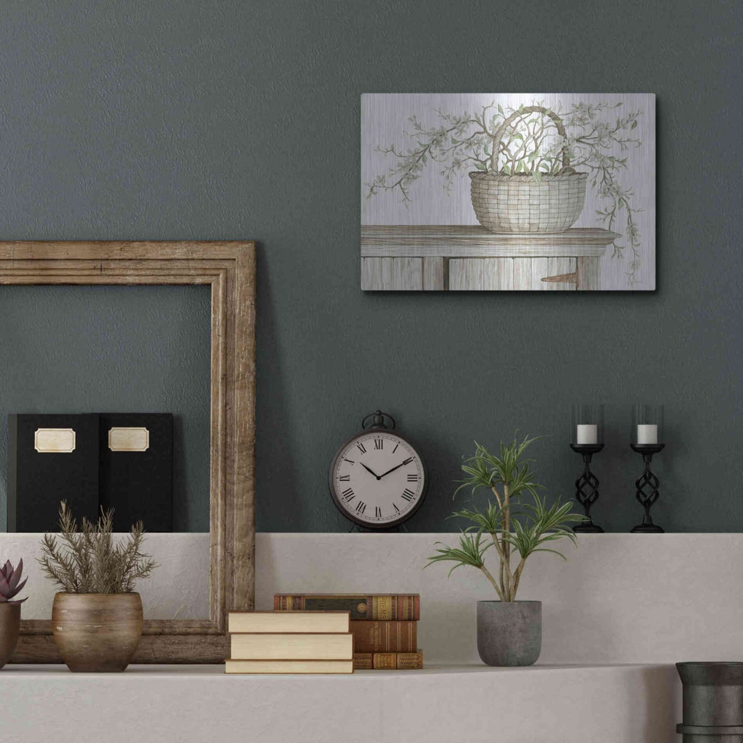 Luxe Metal Art 'Apple Blossom Beauty I' by Cindy Jacobs, Metal Wall Art,16x12