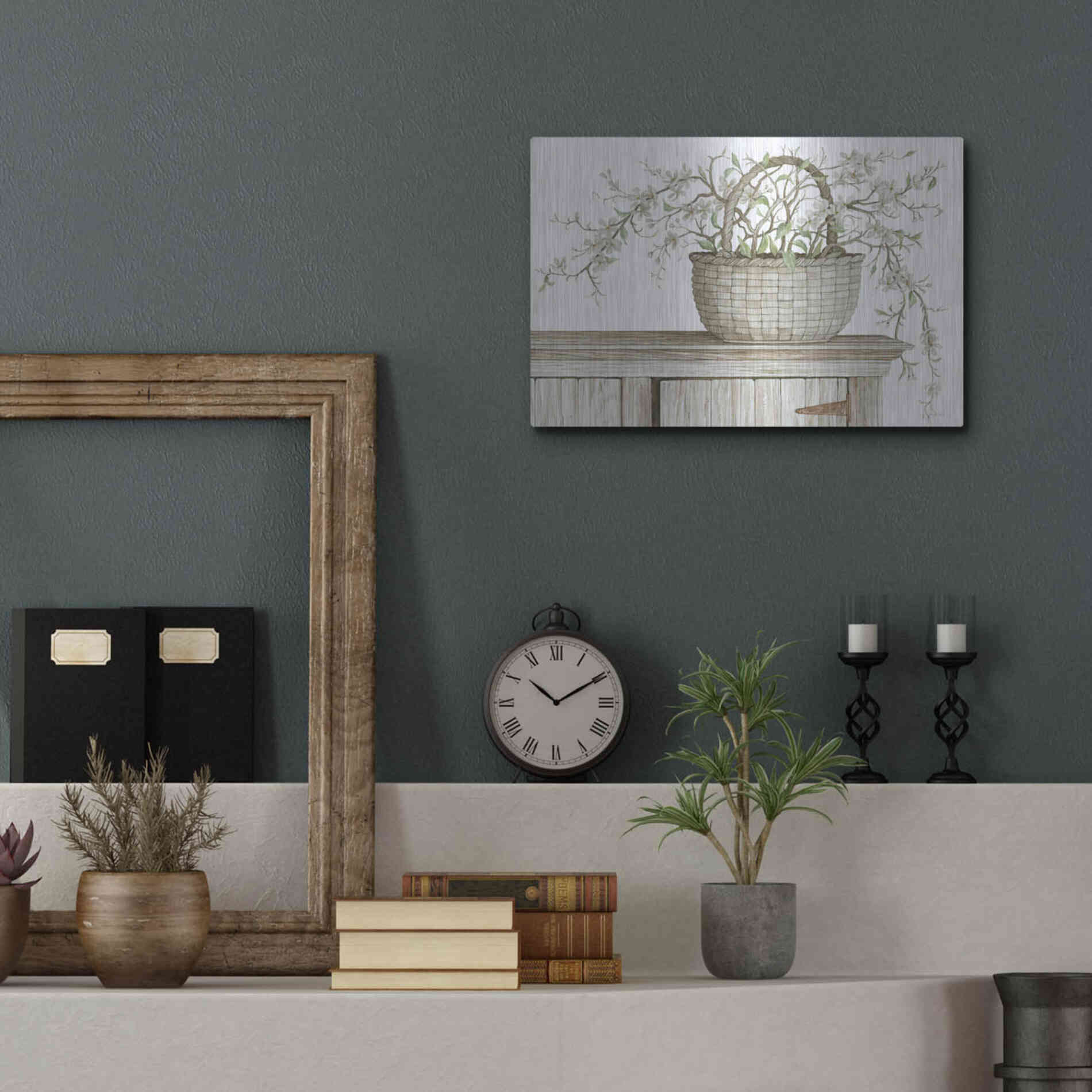 Luxe Metal Art 'Apple Blossom Beauty I' by Cindy Jacobs, Metal Wall Art,16x12