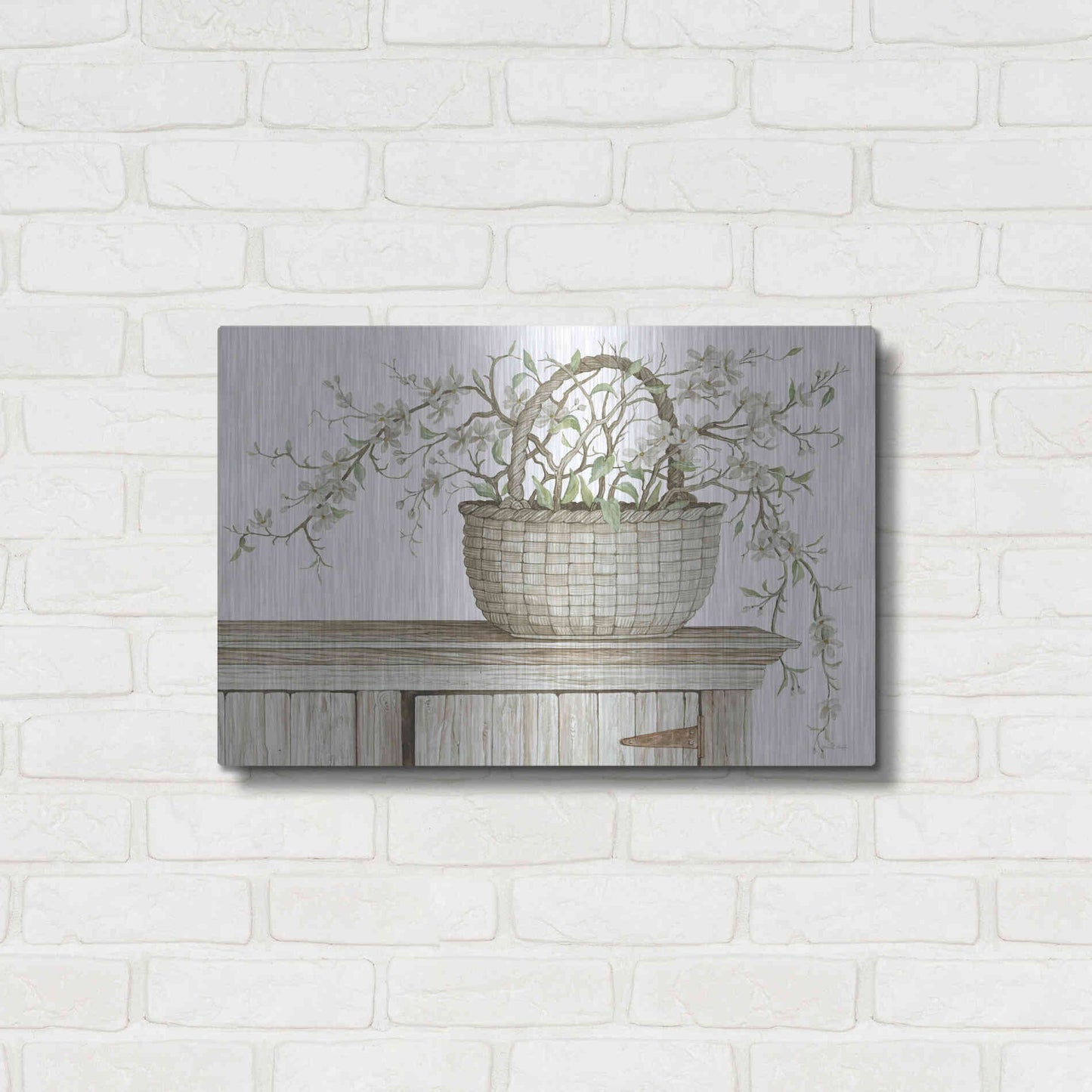 Luxe Metal Art 'Apple Blossom Beauty I' by Cindy Jacobs, Metal Wall Art,24x16