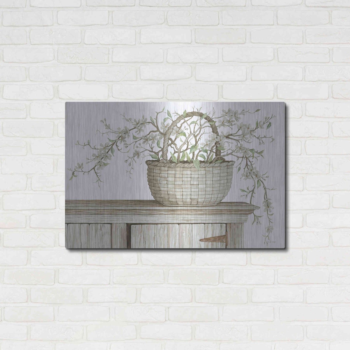 Luxe Metal Art 'Apple Blossom Beauty I' by Cindy Jacobs, Metal Wall Art,36x24