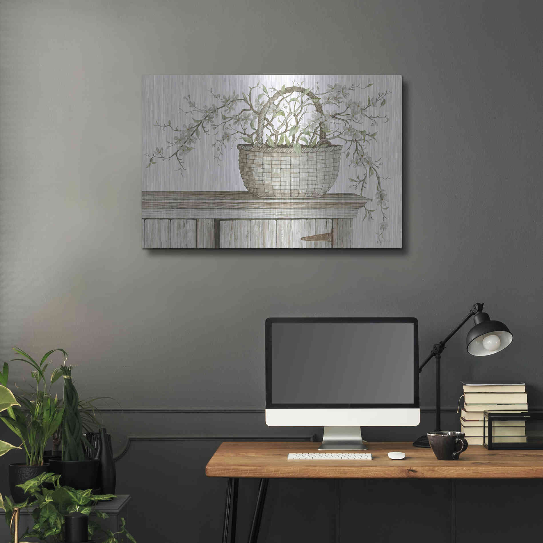 Luxe Metal Art 'Apple Blossom Beauty I' by Cindy Jacobs, Metal Wall Art,36x24