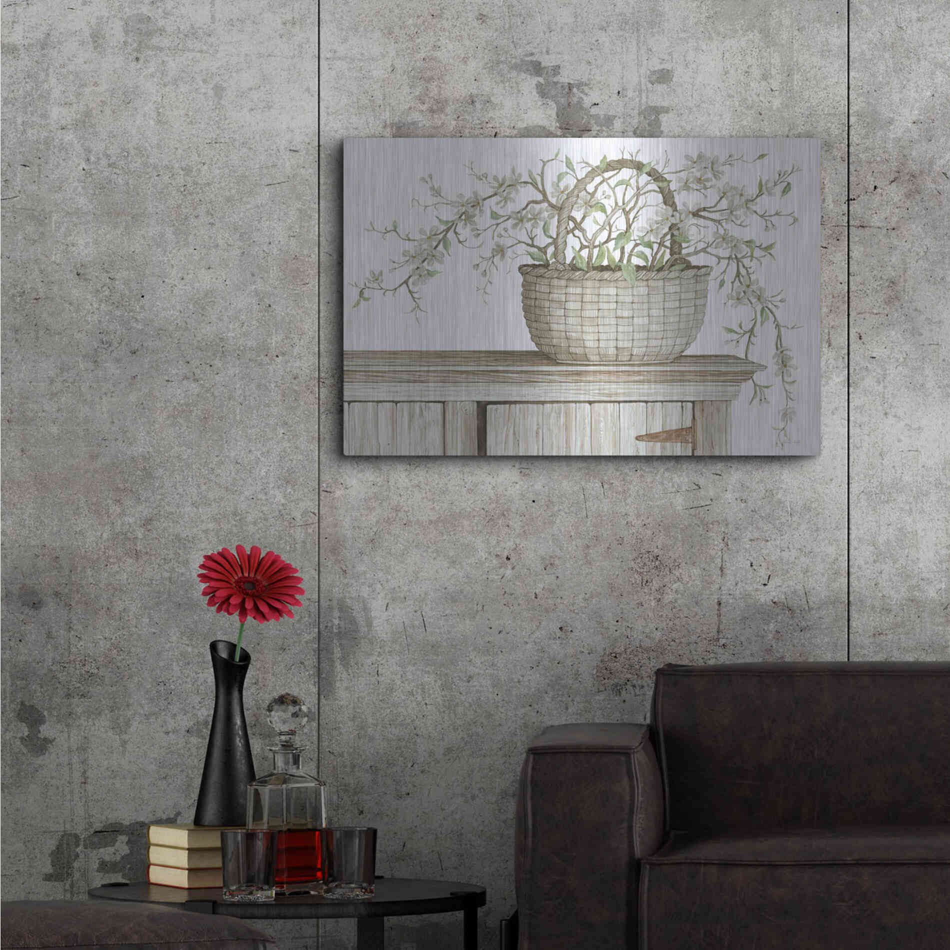 Luxe Metal Art 'Apple Blossom Beauty I' by Cindy Jacobs, Metal Wall Art,36x24