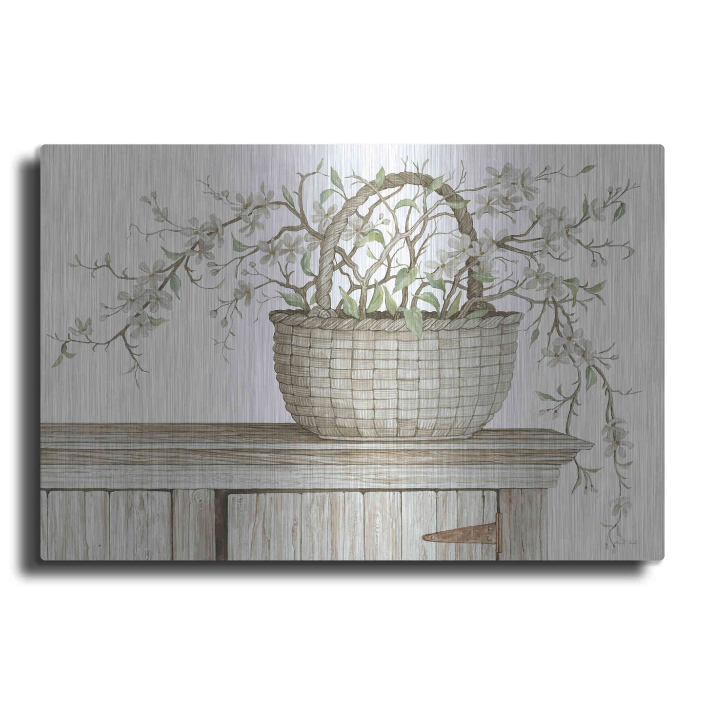 Luxe Metal Art 'Apple Blossom Beauty I' by Cindy Jacobs, Metal Wall Art