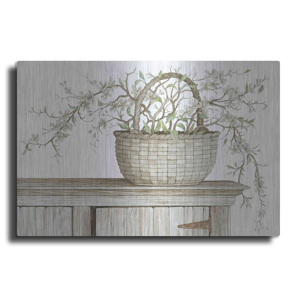 Luxe Metal Art 'Apple Blossom Beauty I' by Cindy Jacobs, Metal Wall Art