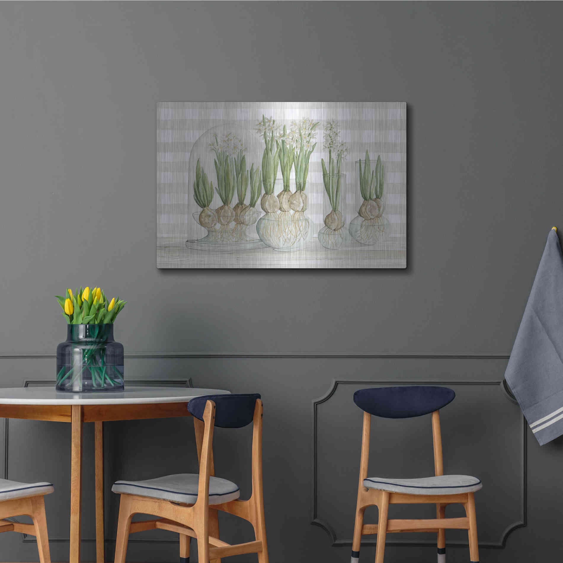 Luxe Metal Art 'Paperwhite Bulbs' by Cindy Jacobs, Metal Wall Art,36x24