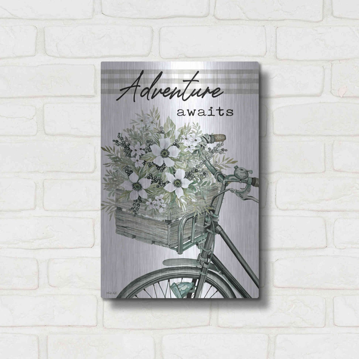 Luxe Metal Art 'Adventure Awaits 2' by Cindy Jacobs, Metal Wall Art,12x16