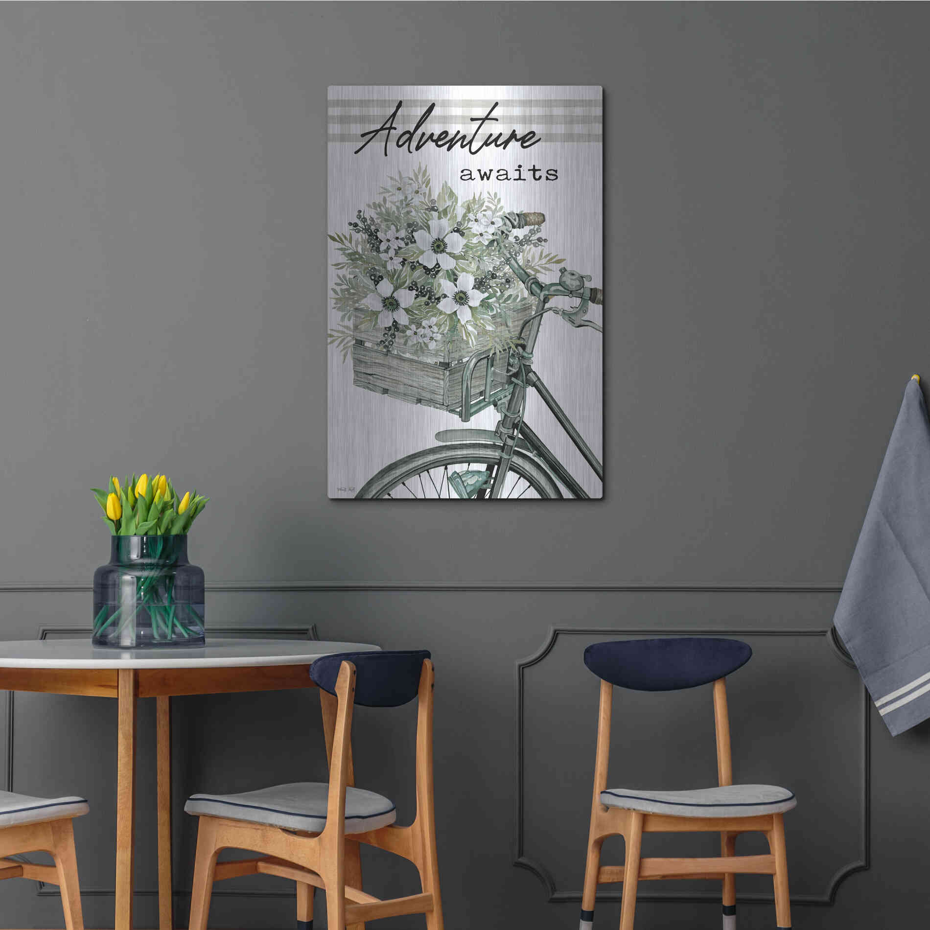 Luxe Metal Art 'Adventure Awaits 2' by Cindy Jacobs, Metal Wall Art,24x36