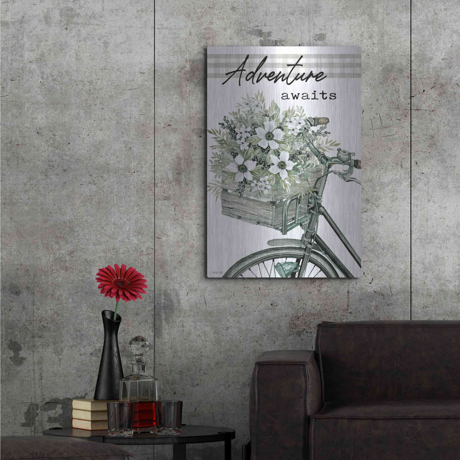 Luxe Metal Art 'Adventure Awaits 2' by Cindy Jacobs, Metal Wall Art,24x36