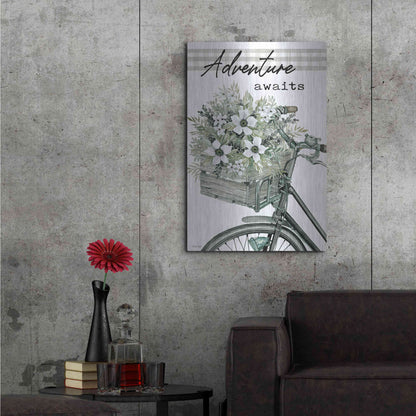 Luxe Metal Art 'Adventure Awaits 2' by Cindy Jacobs, Metal Wall Art,24x36