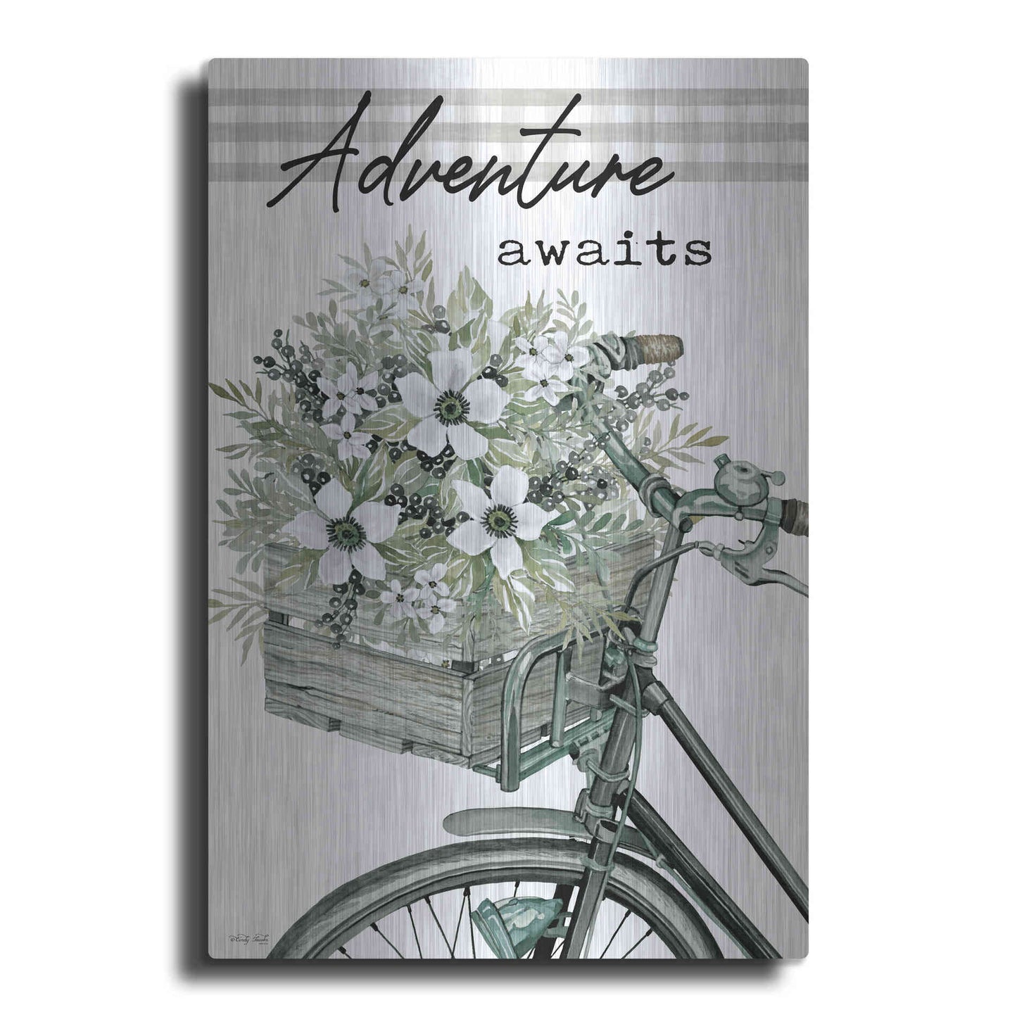 Luxe Metal Art 'Adventure Awaits 2' by Cindy Jacobs, Metal Wall Art