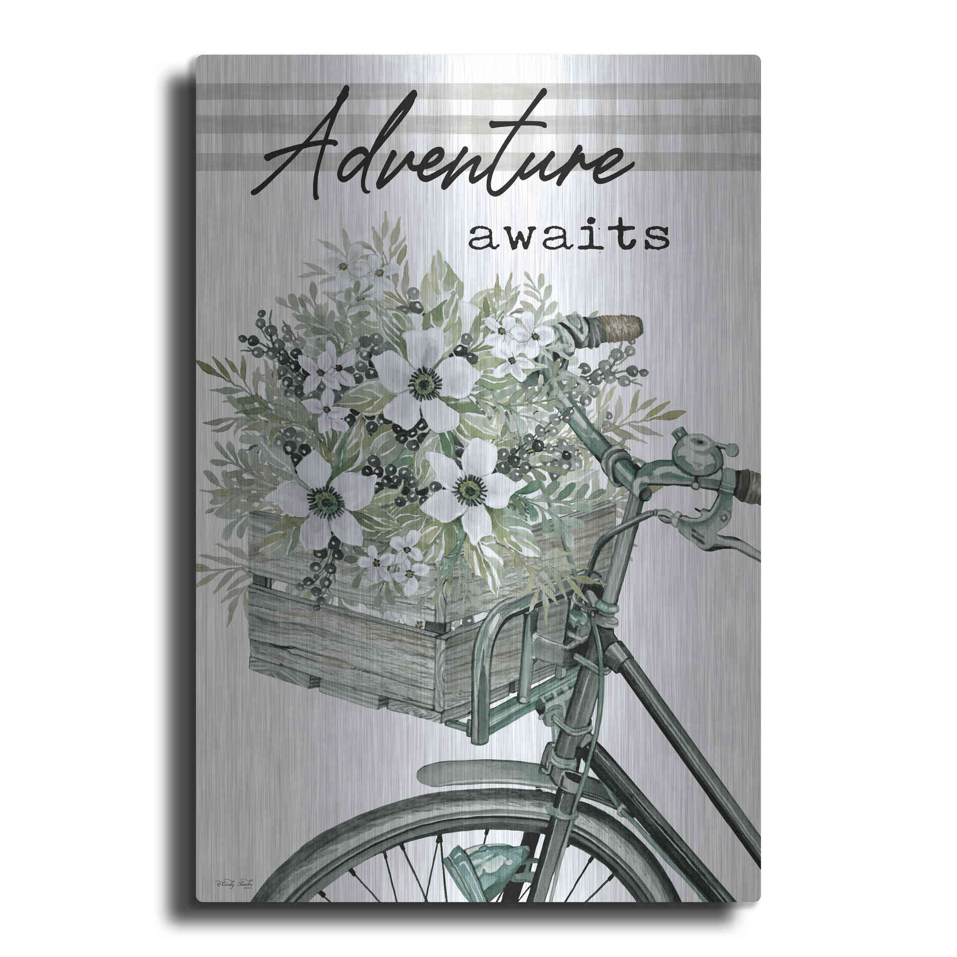 Luxe Metal Art 'Adventure Awaits 2' by Cindy Jacobs, Metal Wall Art