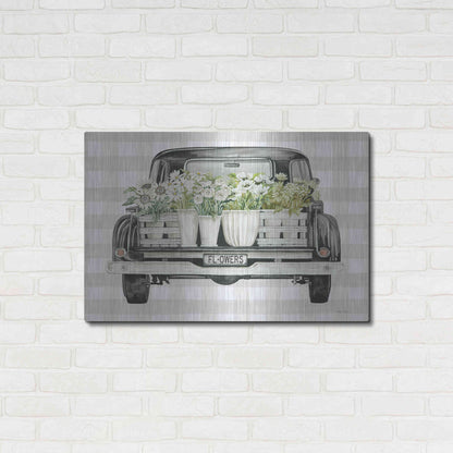 Luxe Metal Art 'Flower Lover's Truck' by Cindy Jacobs, Metal Wall Art,36x24