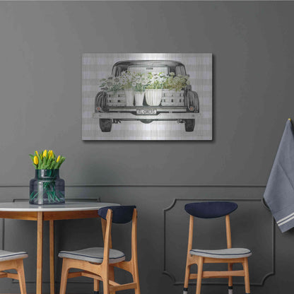 Luxe Metal Art 'Flower Lover's Truck' by Cindy Jacobs, Metal Wall Art,36x24
