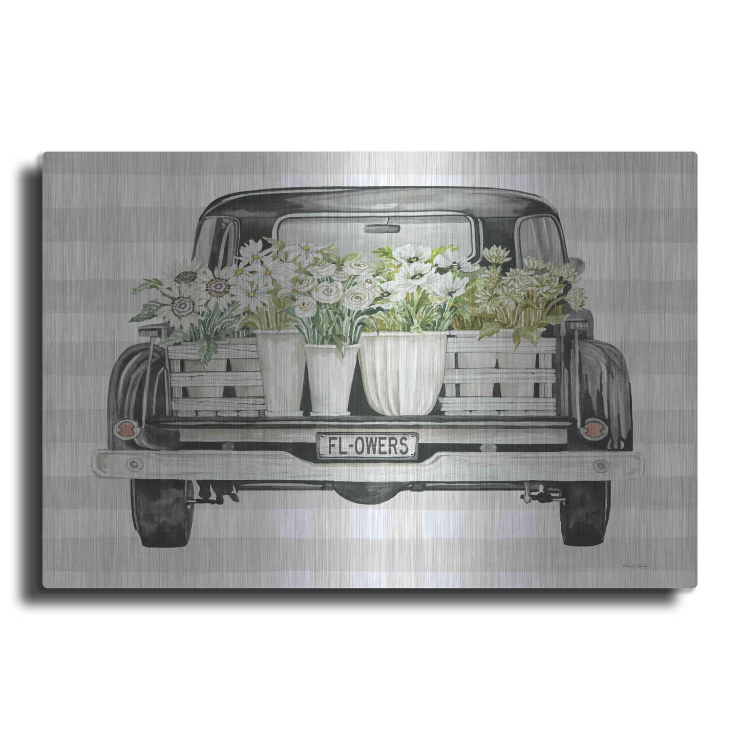 Luxe Metal Art 'Flower Lover's Truck' by Cindy Jacobs, Metal Wall Art