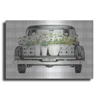 Luxe Metal Art 'Flower Lover's Truck' by Cindy Jacobs, Metal Wall Art