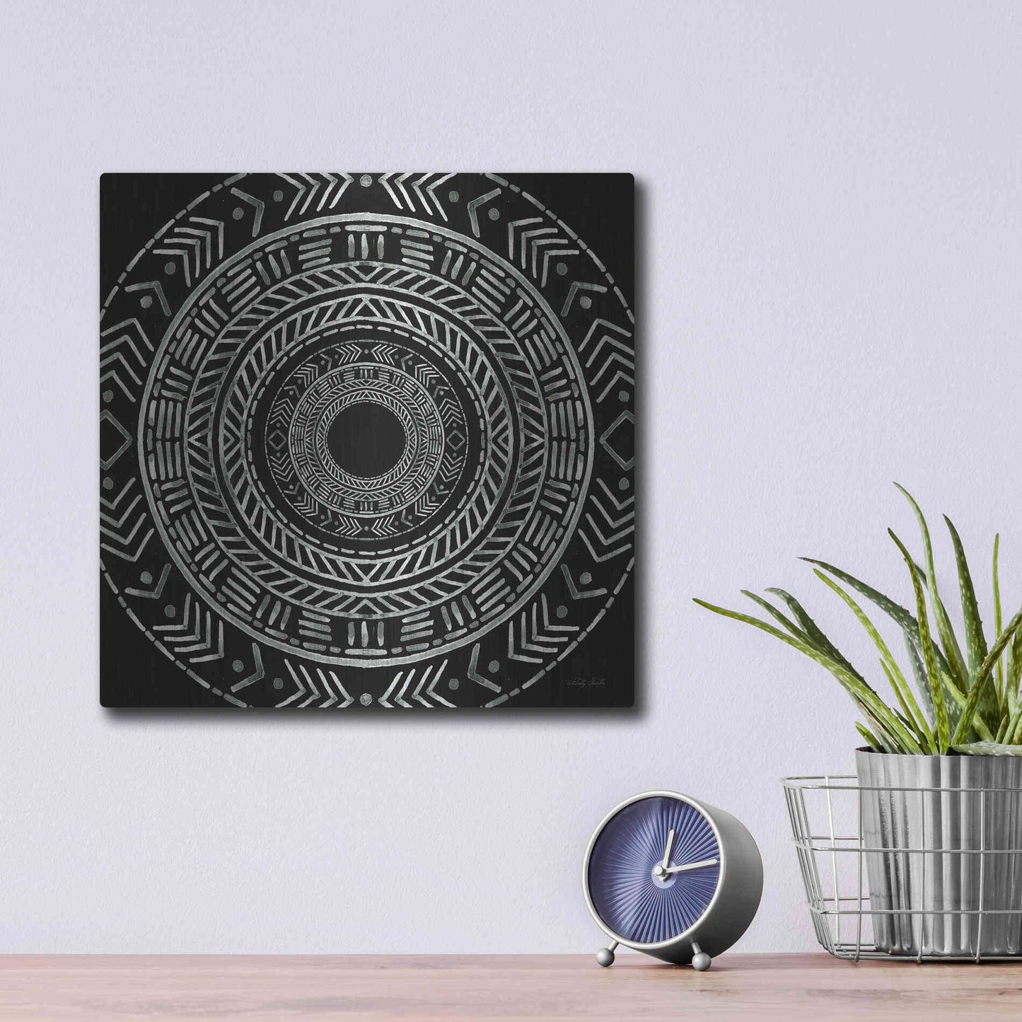 Luxe Metal Art 'Seeing Circles II' by Cindy Jacobs, Metal Wall Art,12x12