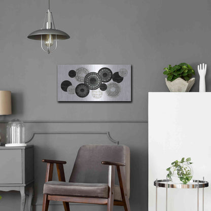 Luxe Metal Art 'Textured Circles' by Cindy Jacobs, Metal Wall Art,24x12