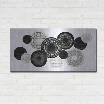 Luxe Metal Art 'Textured Circles' by Cindy Jacobs, Metal Wall Art,48x24