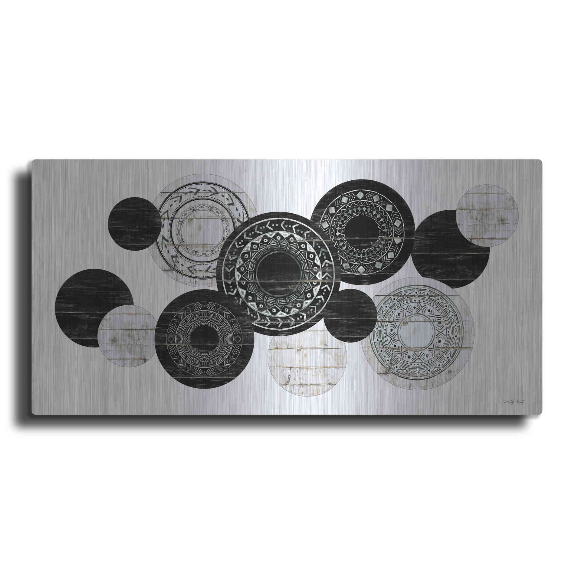 Luxe Metal Art 'Textured Circles' by Cindy Jacobs, Metal Wall Art