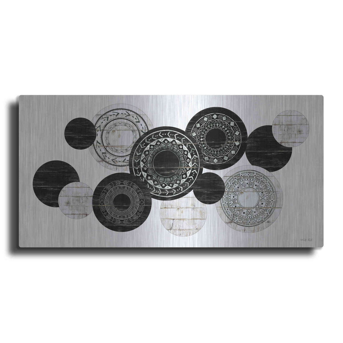 Luxe Metal Art 'Textured Circles' by Cindy Jacobs, Metal Wall Art
