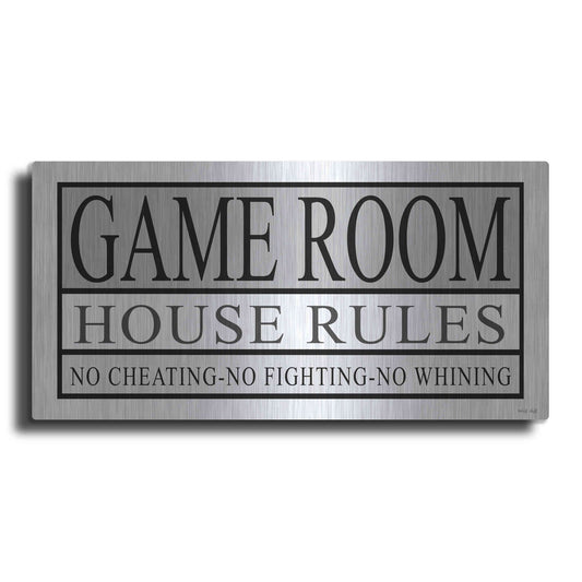 Luxe Metal Art 'Game Room House Rules II' by Cindy Jacobs, Metal Wall Art