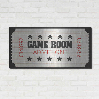 Luxe Metal Art 'Game Room Ticket' by Cindy Jacobs, Metal Wall Art,48x24