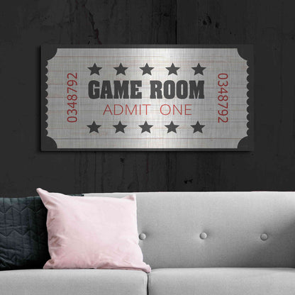 Luxe Metal Art 'Game Room Ticket' by Cindy Jacobs, Metal Wall Art,48x24