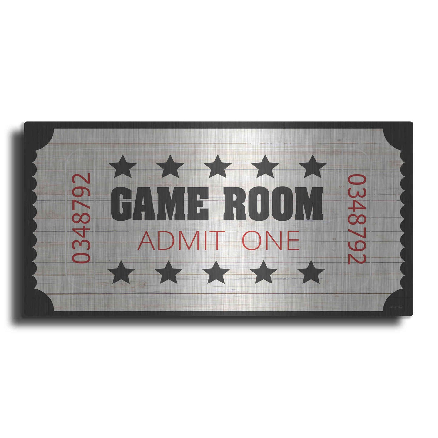 Luxe Metal Art 'Game Room Ticket' by Cindy Jacobs, Metal Wall Art