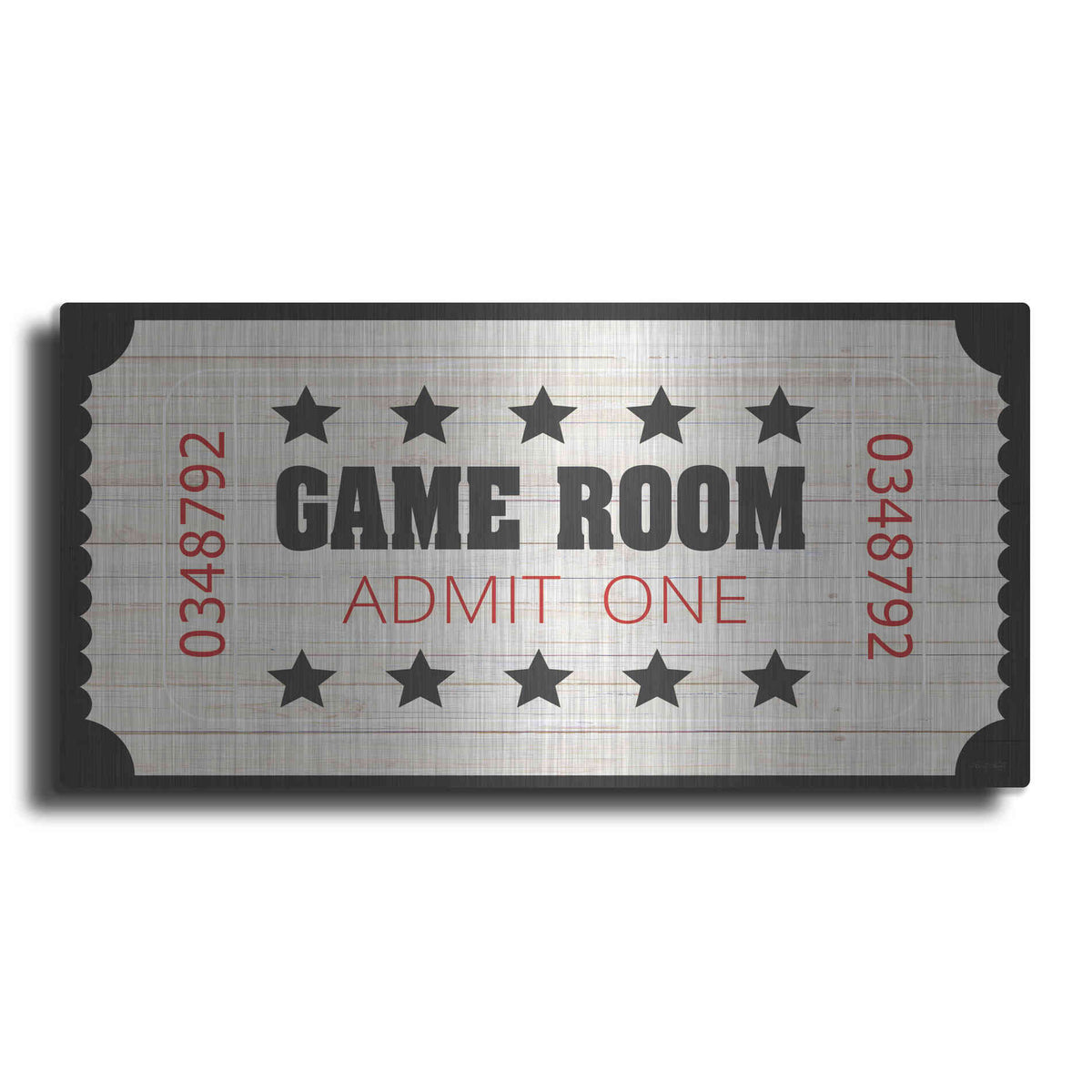 Luxe Metal Art 'Game Room Ticket' by Cindy Jacobs, Metal Wall Art