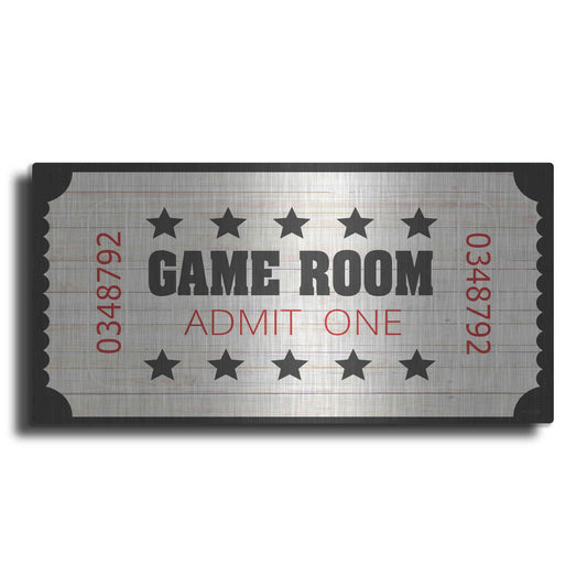 Luxe Metal Art 'Game Room Ticket' by Cindy Jacobs, Metal Wall Art