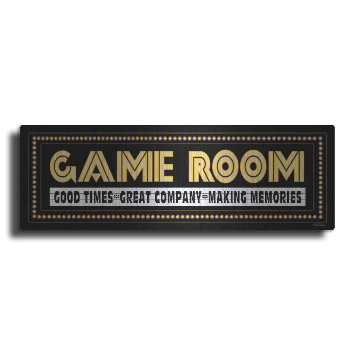 Luxe Metal Art 'Game Room Sign' by Cindy Jacobs, Metal Wall Art