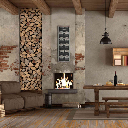 Luxe Metal Art 'Poker Hand Rankings' by Cindy Jacobs, Metal Wall Art,16x48