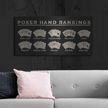 Luxe Metal Art 'Poker Hand Ranking' by Cindy Jacobs, Metal Wall Art,48x24