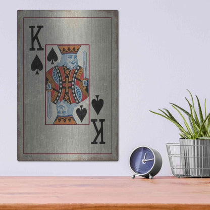 Luxe Metal Art 'King of Spades' by Cindy Jacobs, Metal Wall Art,12x16